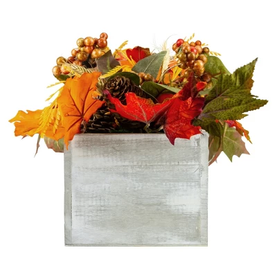 Northlight 21" Autumn Harvest Arrangement In A "Thankful" Rustic Wooden Box Centerpiece 6 Northlight 21" Autumn Harvest Arrangement In A "Thankful" Rustic Wooden Box Centerpiece - Image 4