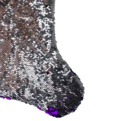 Northlight 23" Purple And Silver Reversible Sequined Christmas Stocking With Faux Fur Cuff -Home decor GUEST 01d48799 0d89 46e7 b572 c589d5944e9f