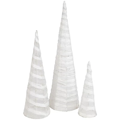 Northlight Glittered Cone Tree Christmas Decoration - 23.5 - White And Silver - Set Of 3 6 Northlight Glittered Cone Tree Christmas Decoration - 23.5 - White And Silver - Set Of 3 - Image 4