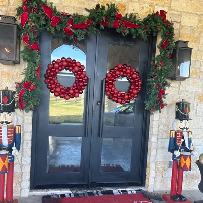 Northlight Red Hot 3-Finish Shatterproof Ball Christmas Wreath, 24-Inch 5 Northlight Red Hot 3-Finish Shatterproof Ball Christmas Wreath, 24-Inch - Image 3