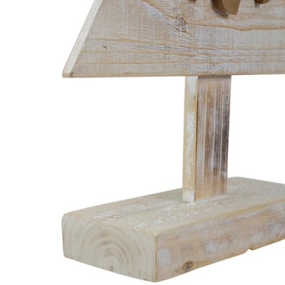 Northlight Wooden Tree "Merry And Bright" Christmas Decoration - 23" - Gold And Red 6 Northlight Wooden Tree "Merry And Bright" Christmas Decoration - 23" - Gold And Red - Image 4