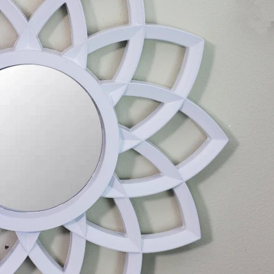 Northlight Set Of 3 Arched Floral Matte White Wall Mirrors 9.5" 4 Northlight Set Of 3 Arched Floral Matte White Wall Mirrors 9.5" - Image 2