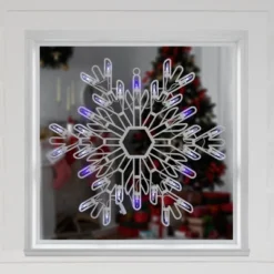 Northlight 15" LED Lighted Snowflake Christmas Window Silhouette - Pure White/Blue