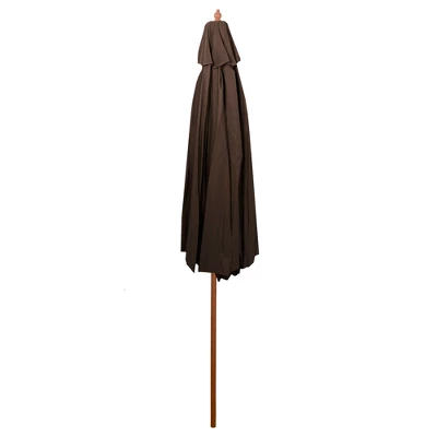 Northlight 8.5ft Outdoor Patio Market Umbrella With Wooden Pole, Brown 5 Northlight 8.5ft Outdoor Patio Market Umbrella With Wooden Pole, Brown - Image 3