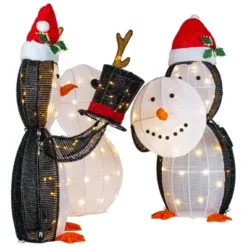 Northlight LED Lighted Penguins Building Snowman Outdoor Christmas Decoration - 35" - Set Of 3 -Home decor GUEST 073fdb56 f5fe 4990 9fba 0f3e86636c90