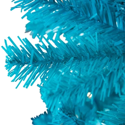 Northlight Pre-Lit Medium Pine Artificial Christmas Tree - 6' - Turquoise - Clear Lights 7 Northlight Pre-Lit Medium Pine Artificial Christmas Tree - 6' - Turquoise - Clear Lights - Image 5