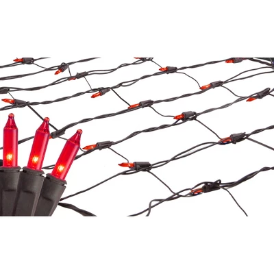 Northlight Mini Net Style Incandescent Christmas Lights - 2' X 8' - Red - Brown Wire 3 Northlight Mini Net Style Incandescent Christmas Lights - 2' X 8' - Red - Brown Wire