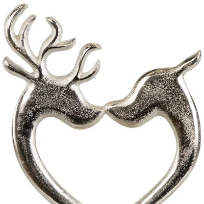 Northlight Heart Shaped Kissing Reindeer Metal Christmas Decoration - 10" 6 Northlight Heart Shaped Kissing Reindeer Metal Christmas Decoration - 10" - Image 4