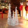 Northlight LED Lighted Glittered Cone Tree Christmas Decorations - 39.25" - White - Set Of 3 -Home decor GUEST 0ab5c493 69d3 4c65 bc14 8b8d7d977dcf
