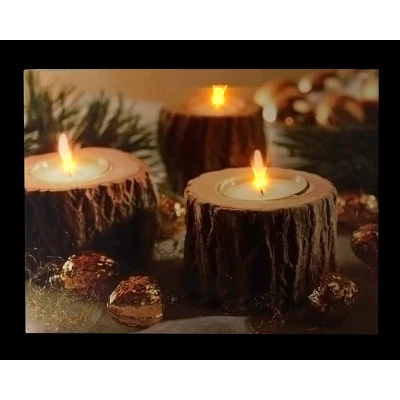 Northlight 15.75" LED Flickering Rustic Lodge Woodland Candles Canvas Wall Art 3 Northlight 15.75" LED Flickering Rustic Lodge Woodland Candles Canvas Wall Art