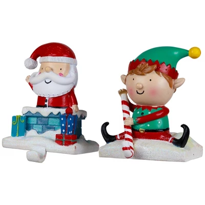 Northlight Santa And Elf Christmas Stocking Holders - 5" - Set Of 2 6 Northlight Santa And Elf Christmas Stocking Holders - 5" - Set Of 2 - Image 4