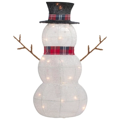 Northlight Lighted Tinsel Snowmen Family Christmas Yard Decorations - Clear Lights - Set Of 2 9 Northlight Lighted Tinsel Snowmen Family Christmas Yard Decorations - Clear Lights - Set Of 2 - Image 7