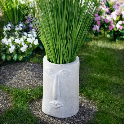 Northlight Large Abstract Face Ceramic Outdoor Garden Planter - 12.25" 3 Northlight Large Abstract Face Ceramic Outdoor Garden Planter - 12.25"