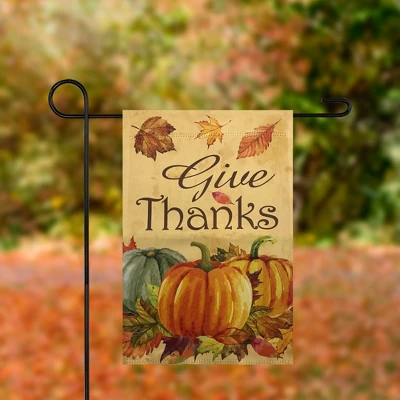 Northlight Orange Pumpkins Give Thanks Autumn Harvest Garden Flag 12.5" X 18" 4 Northlight Orange Pumpkins Give Thanks Autumn Harvest Garden Flag 12.5" X 18" - Image 2
