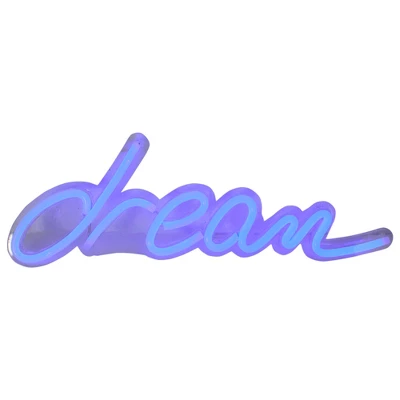 Northlight 17” Bright Blue Neon Style Dream LED Lighted Wall Sign 3 Northlight 17” Bright Blue Neon Style Dream LED Lighted Wall Sign