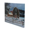 Northlight LED Fiber Optic Snowy Red Barn Christmas Canvas Wall Art 15.75" X 12" -Home decor GUEST 105fd652 c6c2 4432 b663 6198dd17b41f