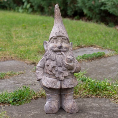 Northlight 17.75" Gray Standing Gnome Outdoor Garden Statue 3 Northlight 17.75" Gray Standing Gnome Outdoor Garden Statue