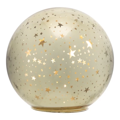 Northlight LED Lighted Stars Glass Globe Christmas Decoration - 6" - Gold 6 Northlight LED Lighted Stars Glass Globe Christmas Decoration - 6" - Gold - Image 4