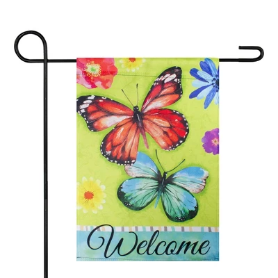 Northlight Welcome Butterflies Outdoor Floral Garden Flag 12.5" X 18" 3 Northlight Welcome Butterflies Outdoor Floral Garden Flag 12.5" X 18"
