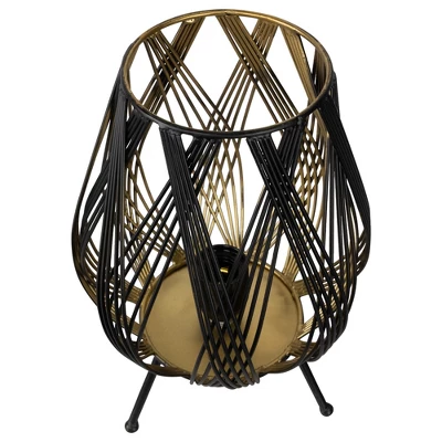 Northlight Cage-Style Iron Table Lamp - 12" - Black And Gold 4 Northlight Cage-Style Iron Table Lamp - 12" - Black And Gold - Image 2