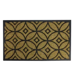 Northlight Brown And Black Geometric Doormat 30" X 18"