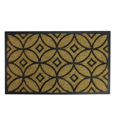 Northlight Brown And Black Geometric Doormat 30" X 18" 3 Northlight Brown And Black Geometric Doormat 30" X 18"