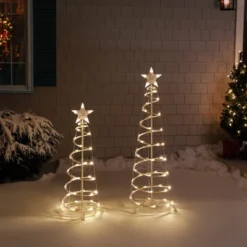 Northlight LED Lighted Spiral Outdoor Christmas Trees - 3' And 4' - Warm White Lights - Set Of 2 -Home decor GUEST 13244132 7290 47ad 9f82 8297b972485b