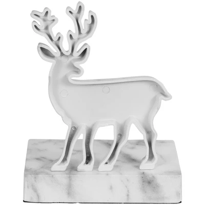 Northlight Marbled Standing Deer Christmas Stocking Holder - 7.5" - White And Black 7 Northlight Marbled Standing Deer Christmas Stocking Holder - 7.5" - White And Black - Image 5