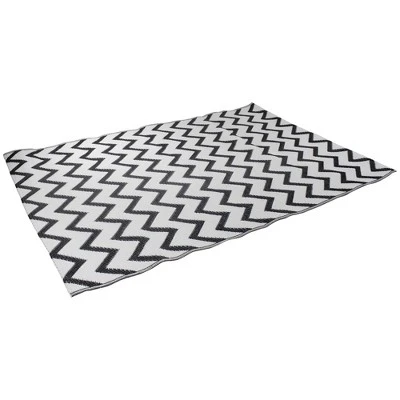 Northlight 4' X 6' Black And White Chevron Rectangular Outdoor Area Rug 4 Northlight 4' X 6' Black And White Chevron Rectangular Outdoor Area Rug - Image 2