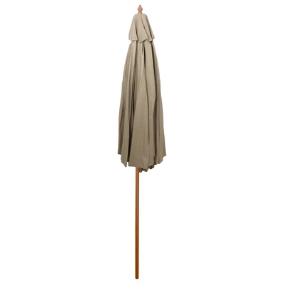 Northlight 9' Outdoor Patio Market Umbrella - Beige/Cherry Wood 5 Northlight 9' Outdoor Patio Market Umbrella - Beige/Cherry Wood - Image 3