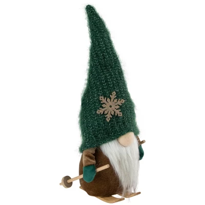 Northlight Skiing Gnome With Snowflake Knitted Hat Christmas Decoration - 12.5" 5 Northlight Skiing Gnome With Snowflake Knitted Hat Christmas Decoration - 12.5" - Image 3