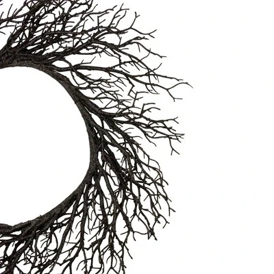 Northlight Black Twig Artificial Halloween Wreath, 24-Inch, Unlit 4 Northlight Black Twig Artificial Halloween Wreath, 24-Inch, Unlit - Image 2