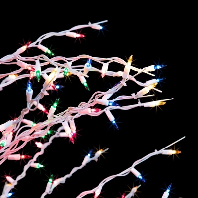 Northlight 6' Prelit Artificial Christmas Tree White Lighted Cascade Twig Outdoor Decoration - Multi-Color Lights 5 Northlight 6' Prelit Artificial Christmas Tree White Lighted Cascade Twig Outdoor Decoration - Multi-Color Lights - Image 3