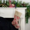 Northlight 20" Tan And Red Rustic Burlap Poinsettia Christmas Stocking -Home decor GUEST 16f37ea1 b5b0 4104 af18 415476bb1473