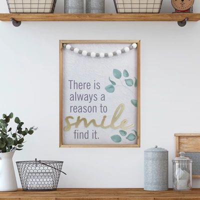 Northlight Beaded "There Is Always A Reason To Smile" Wall Plaque Art Decor 15.75" 3 Northlight Beaded "There Is Always A Reason To Smile" Wall Plaque Art Decor 15.75"