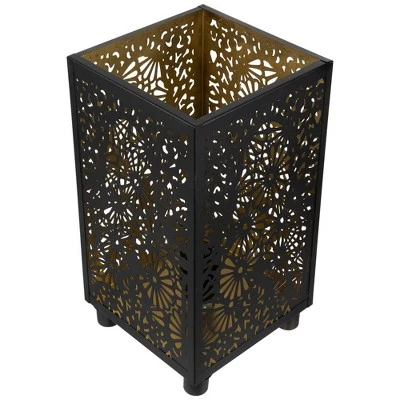 Northlight Floral Laser-Cut Iron Table Lamp - 11" - Black And Gold 4 Northlight Floral Laser-Cut Iron Table Lamp - 11" - Black And Gold - Image 2