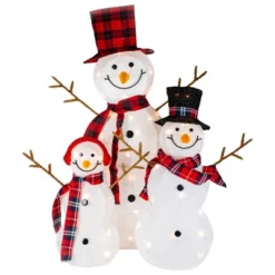 Northlight Lighted Tinsel Snowmen Family Christmas Outdoor Decorations - Clear Lights - Set Of 3 -Home decor GUEST 1822e551 f1c5 4f79 a8aa 66a32d1f56bf