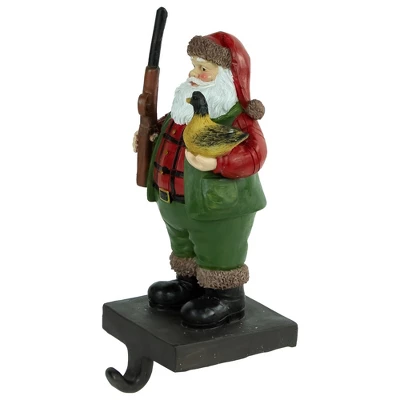 Northlight 8.5" Hunter Santa With Duck Christmas Stocking Holder 4 Northlight 8.5" Hunter Santa With Duck Christmas Stocking Holder - Image 2