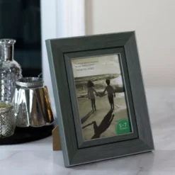 Northlight Classic Rectangular Picture Frame For A 5" X 7" Photo - 10" - Gray And Black