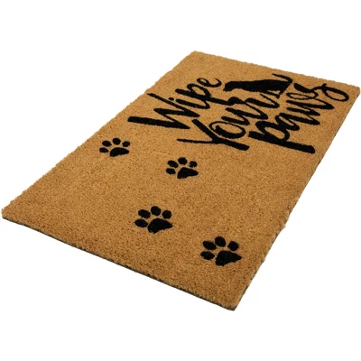 Northlight Natural Coir "Wipe Your Paws" Outdoor Doormat 18" X 30" 5 Northlight Natural Coir "Wipe Your Paws" Outdoor Doormat 18" X 30" - Image 3