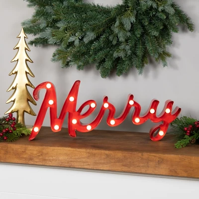 Northlight Lighted "Merry" Christmas Decoration - 20.5" 3 Northlight Lighted "Merry" Christmas Decoration - 20.5"