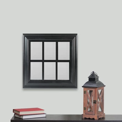 Northlight 17" Black Contemporary Square Windowpane Wall Mirror 3 Northlight 17" Black Contemporary Square Windowpane Wall Mirror