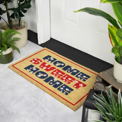 Northlight Red And Blue Americana Home Sweet Home Coir Outdoor Doormat 18" X 30" 4 Northlight Red And Blue Americana Home Sweet Home Coir Outdoor Doormat 18" X 30" - Image 2