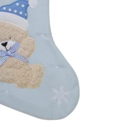 Northlight Baby's 1st Christmas Embroidered Teddy Bear Stocking - 19" - Blue And White -Home decor GUEST 1be62a5c 6ebb 41be bbac 945f041f3a30