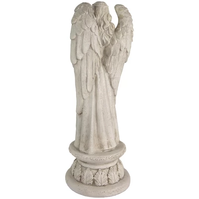 Northlight 22.5" Standing Religious Angel With Bird Bath Votive Candle Holder Outdoor Patio Garden Statue - Gray 7 Northlight 22.5" Standing Religious Angel With Bird Bath Votive Candle Holder Outdoor Patio Garden Statue - Gray - Image 5