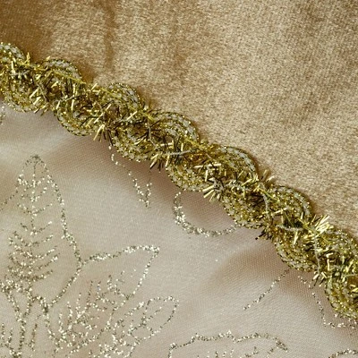 Northlight 20" Gold Glittered Poinsettia Christmas Stocking 7 Northlight 20" Gold Glittered Poinsettia Christmas Stocking - Image 5