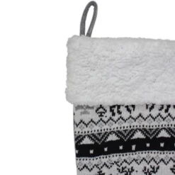 Northlight 21" Black, Gray And White Rustic Lodge Knit Christmas Stocking With High Pile Fleece Cuff -Home decor GUEST 1ca784df e386 4656 9c53 291623230369
