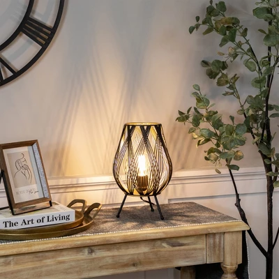 Northlight Cage-Style Iron Table Lamp - 12" - Black And Gold 3 Northlight Cage-Style Iron Table Lamp - 12" - Black And Gold