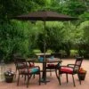 Northlight 9' Octagon Outdoor Patio Market Umbrella With Hand Crank And Tilt - Brown/Black