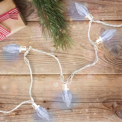 Northlight 25 Count Pure White LED C9 Christmas Lights, 16 Ft White Wire 3 Northlight 25 Count Pure White LED C9 Christmas Lights, 16 Ft White Wire